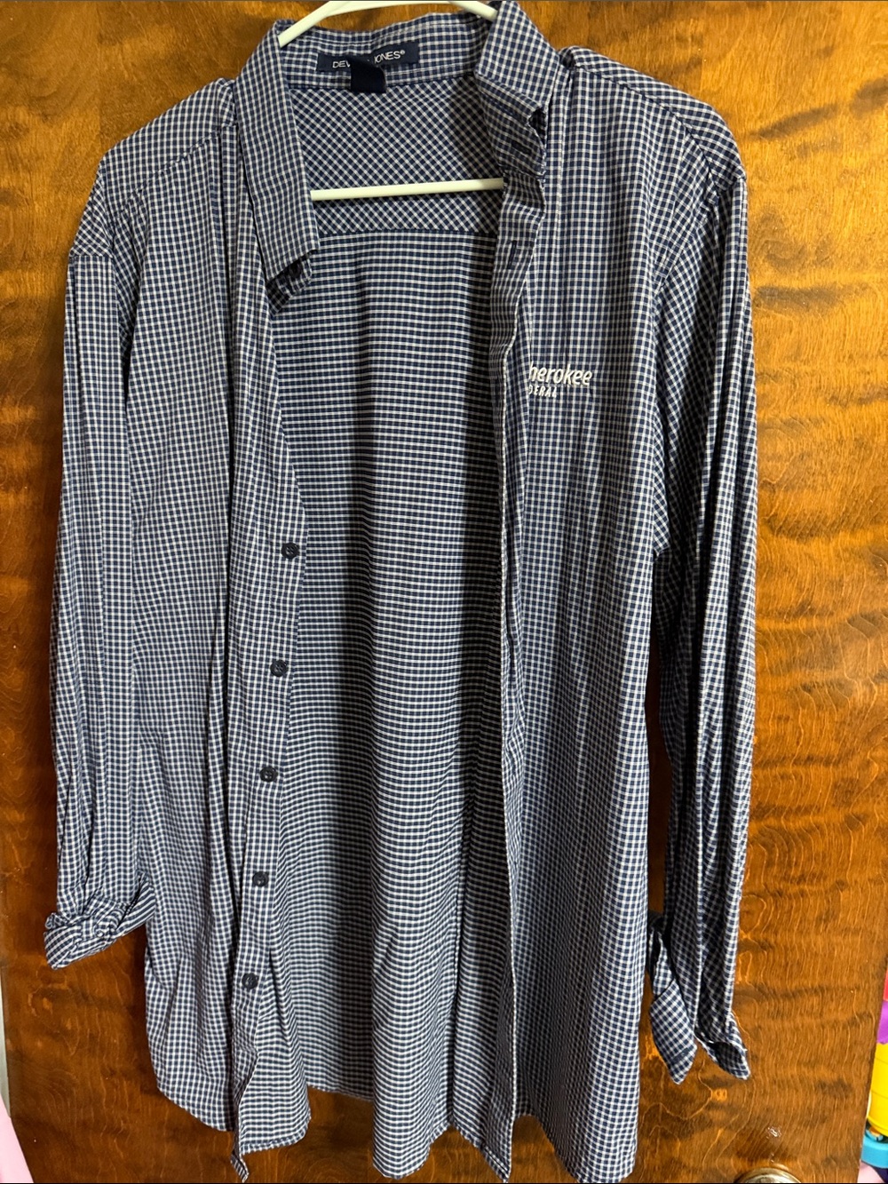 Cherokee Men's Black and White Micro-Check Button-Down Shirt